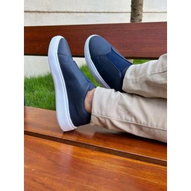 Imagem de Sapatenis Casual Sola Alta Sneaker Madrid Premium - Atria Shoes, Azul,