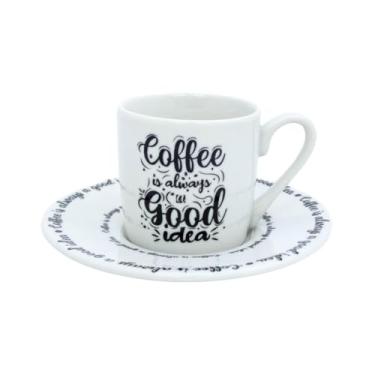 Imagem de Conjunto De Xícaras 80ml De Porcelana Com Pires Chá Café Da Manhã Coffee Selecione Modelo (GOOD IDEA)