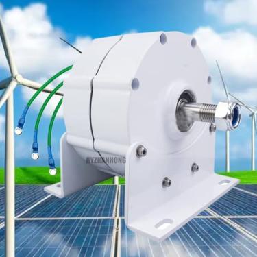 Imagem de HYZHANHONG 10000W Alternador de ímã permanente sem engrenagem de engrenagem 12V 24V 48V 220V Gerador de turbina eólica de baixa rpm com base para turbina eólica turbina de água,48V