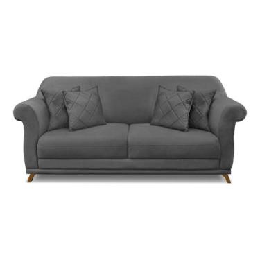 Imagem de Sofá 2 Lugares 1,60m Pés de Madeira em Suede - Amsterdam Lucadi Home, 