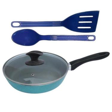 Imagem de Frigideira Azul Antiaderente Em Cerâmica Talher 01 Cb 24cm - JAVALI
