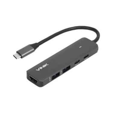 Imagem de Hub Usb Type C 5 Em 1 - 2x Usb 3.0 + Hdmi 4k + Type C Pd... - VINIK