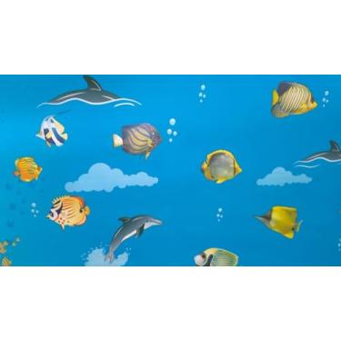 Imagem de Genérico, Toalha De Mesa Térmica Infantil Peixinhos Mar 3,00x1,40 m