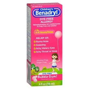 Imagem de Benadryl Children`s Dye-Free Allergy Liquid Bubble Gum Flavored 4 Oz por Benadryl