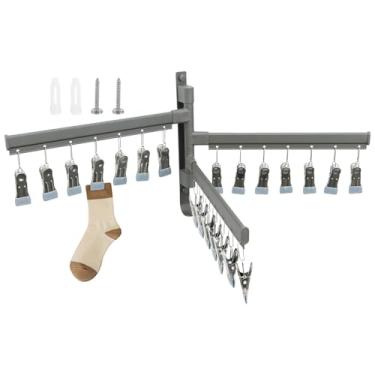 Imagem de QENWKXZ Estante de secagem de roupas, suporte de parede, suporte de parede, cabides giratórios de secagem, suporte de lavanderia para sutiã, luvas de chapéu, roupa íntima de tecido de bebê (3)