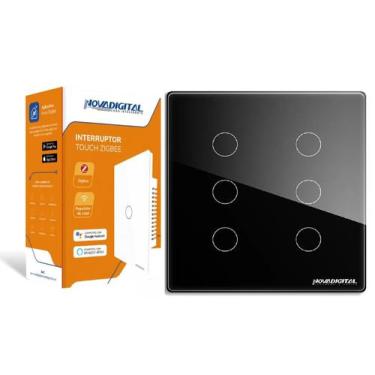 Imagem de INTERRUPTOR NOVADIGITAL ZIGBEE TOUCH 6 BOTÕES 4x4 - Nova Digital, Pret