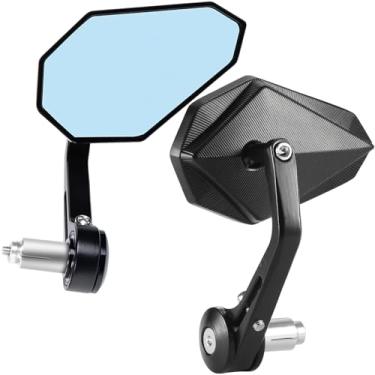 Imagem de DgNeLai Espelhos de extremidade de barra de motocicleta CNC espelho de guidão de liga de alumínio antirazul retrovisor 360 graus 22 mm alça de 7/20.3 cm para minimoto padrão Super Sport Naked Street