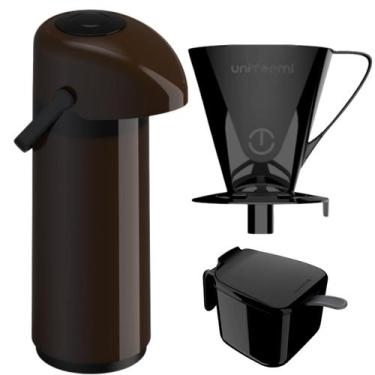 Imagem de Kit Garrafa Térmica Verona 1 Litro Suporte para Filtro de Café e Açuca