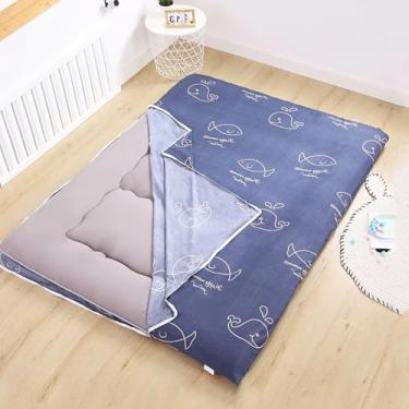 Imagem de Capa Para Colchão Futon De Chão Jaese Tradicional,capa Protetora Futon Capa De Futon De Algodão Amigável à Pele Com Zíper,protetor De Tapete De Dormir Lavável, Whale, 135x190cm/53x75"