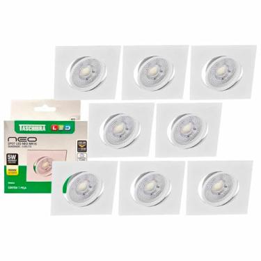Imagem de Kit 8 Spot Led Neo Mr16 Embutir Quadrado 5w Taschibra 3000k