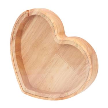 Imagem de HAWILLOSCH Cofrinho de madeira com letras para meninos e meninas, recipiente de moedas em forma de coração, pote criativo para aniversários e festivais, nome personalizado, decoração de casa
