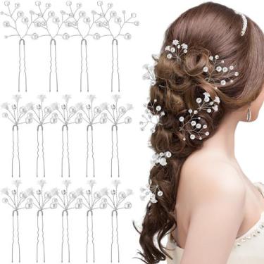Imagem de Acessórios de cabelo Landical Bridal Pearl Flower Wedding