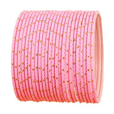 Imagem de Touchstone Coleção de pingentes coloridos indianos Bollywood exclusivo esmalte dourado exótico texturizado colorido designer joias conjunto de 24 para mulheres., Metal, Sem pedras preciosas