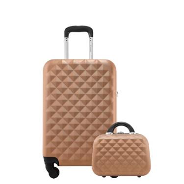 Imagem de Mala de Viagem Tamanho Média 23kg Rodas 360 com Frasqueira Gladiador Diamond com D1MFRAD1 (Rose Gold)