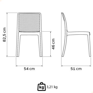Imagem de Kit 8 Cadeiras Tramontina Isabelle em Polipropileno e Fibra de Vidro Branco 92150010 