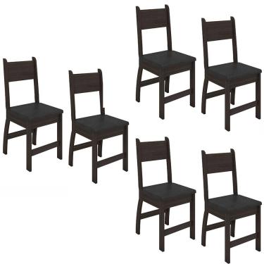 Imagem de Kit de 6 Cadeiras Milano com Tecido em Material Sintetico