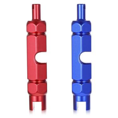 Imagem de FdcZeyxior Ferramenta de remoção de núcleo de válvula de bicicleta, removedor de haste de válvula, ferramenta de reparo de liga de alumínio para pneus sem câmara de bicicleta de estrada de montanha