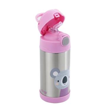 Imagem de Garrafa Térmica Infantil com Koala Aço Inox Tampa Flip Dupla Camada Rosa 5h Quente/7h Frio