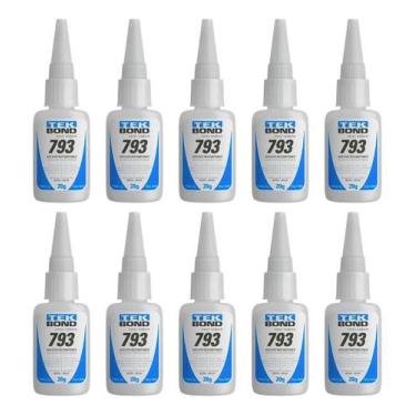 Imagem de 10 Colas Instantânea Tekbond 793 20g Superbond Top Qualidade Cor Trans