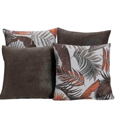 Imagem de Capa Almofada Estampada Jacquard Decorativas com Ziper 4 unidades