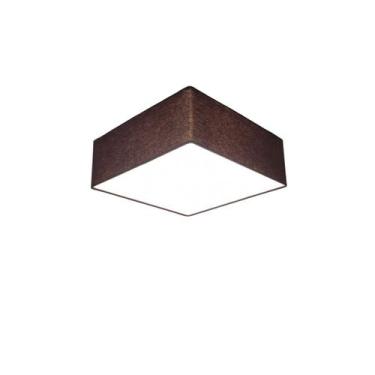 Imagem de Plafon Quadrado Sobrepor Vivare Md-3000 Cúpula em Tecido 25x25x12cm - 