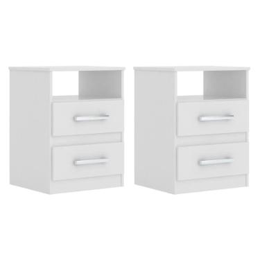 Imagem de Kit 2 Mesas de Cabeceira Ares M07 Flex Branco/Rosa/Azul/Lilás - Mpozenato