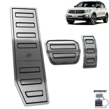 Imagem de Descanso + Pedaleiras Volkswagen T-Cross Gravação em Preto