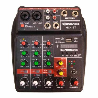 Imagem de Mesa De Som Soundvoice Mc4-Bt Bluetooth Bivolt Usb Mixer