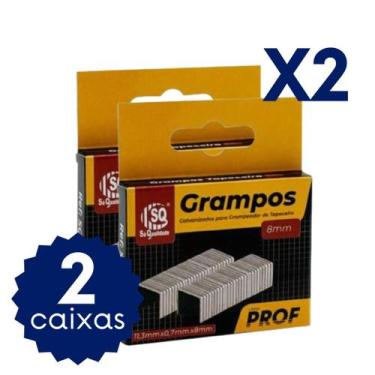 Imagem de Grampo Tapeceiro 8 mm Tipo 53 8.000 peças de Aço Galvanizado para Esto