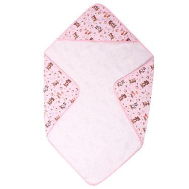 Imagem de Toalha Para Bebê 70Cm X 70Cm De Banho Com Capuz Raposa