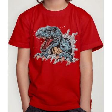 Imagem de Camiseta Camisa Infantil Juvenil Menino Menina Desenho Dinossauro Md1 
