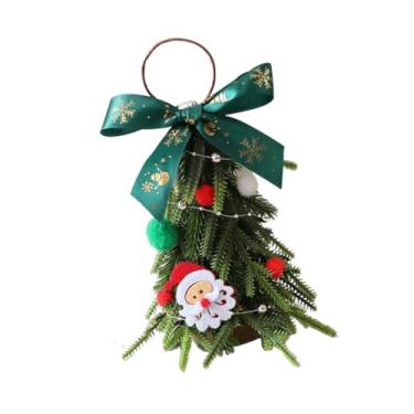 Imagem de oshhni Pequeno enfeite de árvore de Natal artificial, decoração de mesa de Natal, cabeceira de quarto, mini árvore de Natal para festa, hotel de fazenda, com O Papai Noel