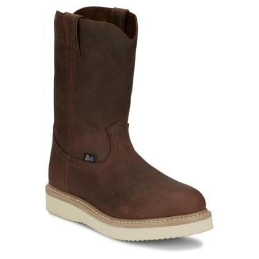 Imagem de Justin Bota masculina Boot Company Ram Pecan Brown 25 cm bico redondo macio, Marrom, 44