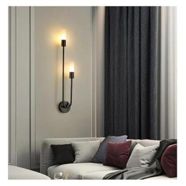 Imagem de Arandela, Luminária de parede de latão pós-moderna, preto, dourado, cobre, acrílico, quarto, cabeceira, corredor, escada, iluminação interna, luminária de parede, lustres, preto, esquerdo-CH