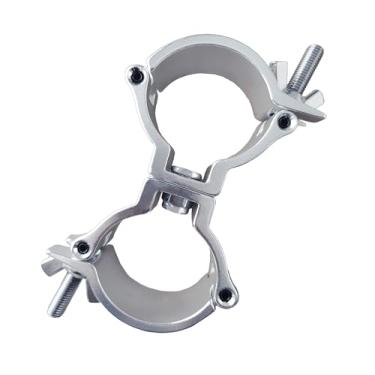 Imagem de ZENGSUSU Braçadeira de acoplador giratório para luzes de palco 1,88-2 polegadas (48-51 mm), treliça de liga de alumínio resistente DJ Stage Light O grampos para 99,8 kg (1 peça: prata)