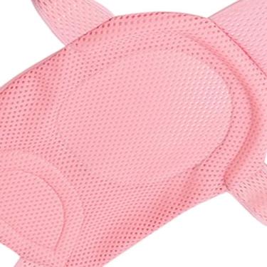 Imagem de SPYMINNPOO Rede de Banho para Bebês, Suporte de Malha Confortável Com Alças Ajustáveis ​​e Proteção para Coluna para Recém-nascidos, Branco (Rosa)