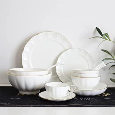 Imagem de Conjunto de louça de cerâmica – Conjunto de tigelas e pratos de cerâmica Phnom Penh, conjunto de pratos de 16 peças, inclui prato de jantar, prato de salada, tigela de sopa e caneca, conjunto de