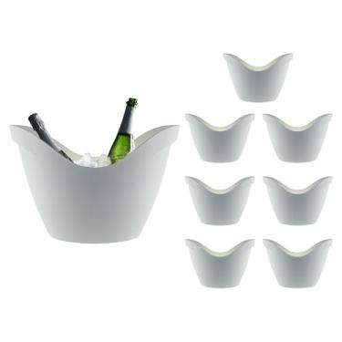 Imagem de Champanheira 8l Kit 10pçs Acrílico Resistente Premium (BRANCO)