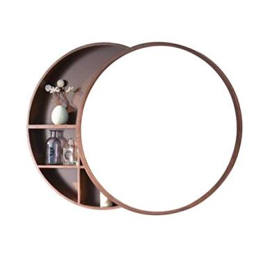 Imagem de Armário de banheiro montado na parede com nogueira de armário push-pull (Cor: Madeira Tamanho: 70 cm) (Nogueira 70 cm)