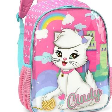 Imagem de Mochila De Costas Infantil Criança Escolar Feminina gatinha Cindy - Lu