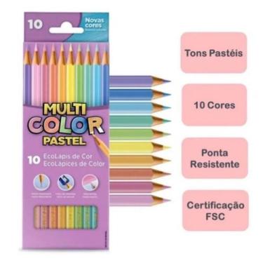 Imagem de Lápis De Cor Multicolors 10 Cores Tons Pastéis Ecolápis Faber Castell 