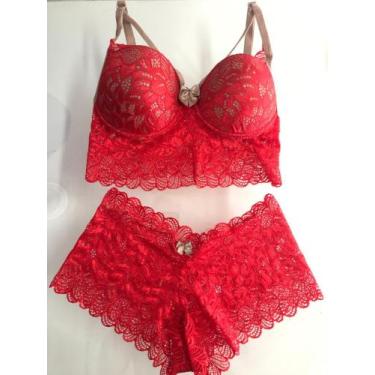 Imagem de Conjunto lingerie vermelho - Rendado 