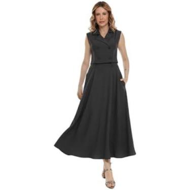 Imagem de Conjunto Feminino Evangélico Saia Longa e Colete Alfaiataria  Moderno,