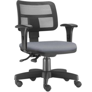 Imagem de Cadeira Giratória Zip L02 Executiva Ergonômica Escritório Couro Sintético Cinza - Lyam Decor
