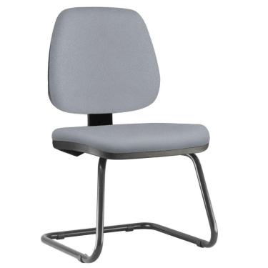 Imagem de Cadeira Para Escritório Job L02 Fixa Couro Sintético Cinza - Lyam Decor