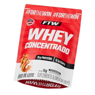 Imagem de FTW Whey Concentrado com Proteína Concentrada WPC, Suplemento Alimentar em Pó com 15g de Proteína por Porção, Rico em Aminoácidos Essenciais, Sem Glúten – Refil 1KG (Doce de Leite)