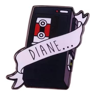 Imagem de Twin Peaks Agent Dale Cooper Gravador Diane Red Room Fire Walk with Me Owl Room Black Lodge David Lynch Programa de TV 3,15 cm Emblema de pino esmaltado