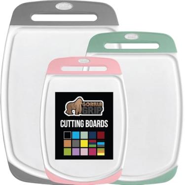 Imagem de Conjunto de 3 tábuas de corte de cozinha duráveis e reversíveis 100% livres de BPA The Original Gorilla Grip