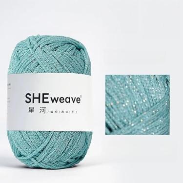 Imagem de Fio de macramê de 1,5 mm, cordão de macramê 100% algodão, fio de crochê 100 programas, fio brilhante brilhante, fio brilhante para crochê e cachecol (verde menta brilhante)