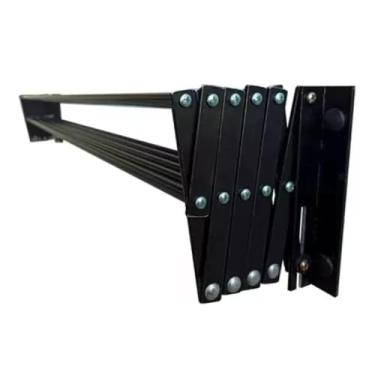 Imagem de Varal Sanfonado Reforçado Retrátil Dobrável 80 Cm 10 Varetas Alumínio Roupa De Cama